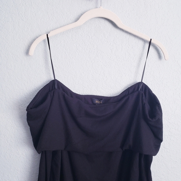 AFRM Black Ribbed Off Shoulder Long Sleeve Bodysuit - Picture 4 of 8